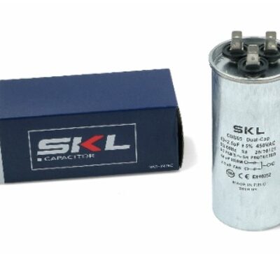 CONDENSATORE CORAZZATO CONDIZIONAMENTO SKL 40+2.5 MF DIMENSIONI: Ø50X110MM PER CLIMATIZZATORI