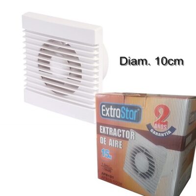 ASPIRATORE A MURO PER AMBIENTI DA 100MMdiam. 19 watt PORTATA 100 m3/h - Dimensioni 141x131 Rumorosita' decibel 39db