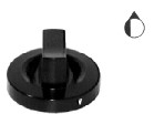 SM1251 MANOPOLA Ø 70 10x8 MM. C/DISCHETTO SIMBOLO PILOTA / KNOB Ø 10 WITH PILOT SYMBOL * m9002 * 3241400 3241450