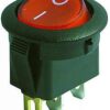 F396 INTERRUTTORE LUMINOSO UNIPOLARE ROSSO 3C 6A DIAM 20MM 26ME0202