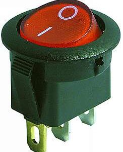 F396 INTERRUTTORE LUMINOSO UNIPOLARE ROSSO 3C 6A DIAM 20MM 26ME0202