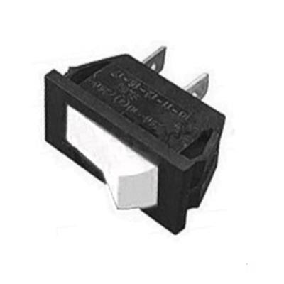 Deviatore unipolare 10A 12X27mm 3 faston con tasto di colore bianco e corpo di colore nero