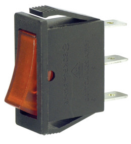 Interruttore luminoso di colore rosso 11x30 mm 16A unipolare