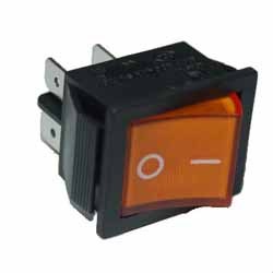INTERRUTTORE BIPOLARE LUMINOSO 4C GIALLO 30X22 F437G