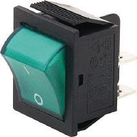Interruttore 22x30 bipolare luminoso di colore verde 250V 16A 4 faston