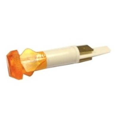 Spia luminosa 220V testa rotonda Ø 10mm di colore giallo