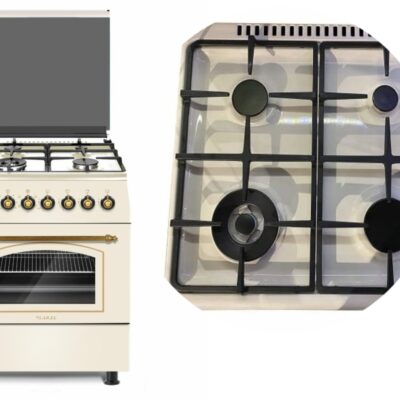 CUCINA LAREL 60X60 RUSTICA PANNA FORNO GAS VENTILATO GRILL TIMER GRIGLIE IN GHISA