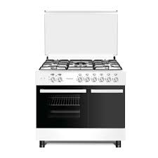 CUCINA LAREL 90X60 BIANCA  PORTABOMBOLA FORNO GAS VENTILATO GRIGLIE IN GHISA