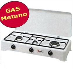 FORNELLO PARKER 3 FUOCHI GRANDE 24 GRIGLIA PIATTINA GAS METANO