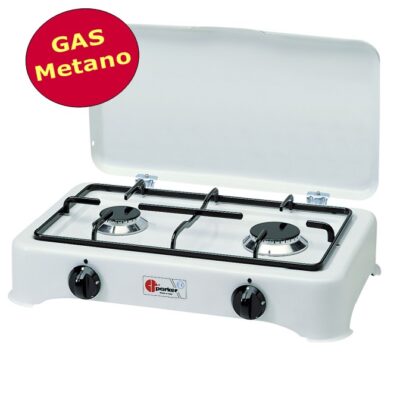 FORNELLO PARKER 2 FUOCHI ART 26 GRIGLIA PIATTINA A GAS METANO