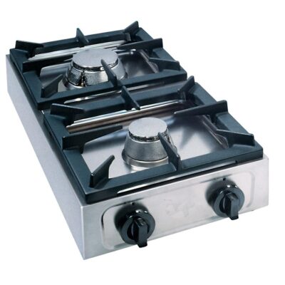 FORNELLO 2F PROFESSIONALE MODULARE 66X35CM INOX - VALVOLA DI SICUREZZA - CON 1 FUOCO SEMIRAPIDO E 1 RAPIDO