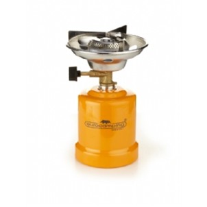FORNELLINO LORD ROSSO Fornello - D.120 mm - cromato - omologazione CE - base metallo verniciata arancio (RAL 2003) - rubinetto per cartuccia 190 g