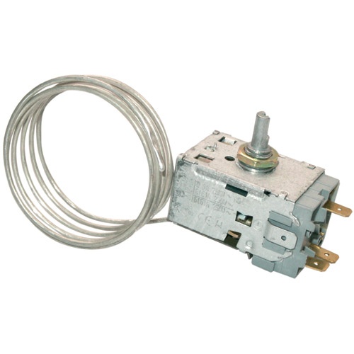 A131000 ATEA TERMOSTATO PER FRIGORIFERO DOPPIA PORTA UNIVERSALE Capillare 1200mm temp.Freddo COLD +4,5°/-26° Temp Caldo WARM +4,5°/-13° a 3 contatti A13.1000 (NON IN KIT) Bulk sfuso FR48202