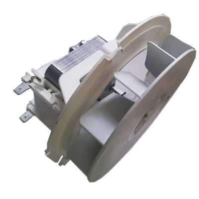 VENTILATORE NO FROST COMPLETO FIME PER FRIGORIFERI ARISTON - INDESIT WHIRLPOOL ( il motoventilatore e' completo come in foto, ma smontando la ventola e la carcassa, si puo' utilizzare come un motoventilatore con asse da 40mm )