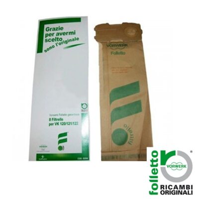 40515 SACCHETTI FILTRELLI 8PZ. VK120-121 122 ORIGINALI FOLLETTO