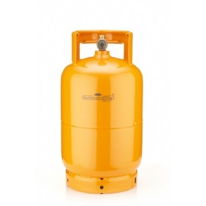 51031004/TP Bombola - arancio (RAL 2003) - per Propano (UN1965) - conforme direttiva 2010/35/UE T-PED -5 kg - (12 L) - maniglia alta - uscita rubinetto W 20x1/14 - EUROCAMPING altezza 43 cm diametro 23 cm