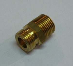 Raccordo nipples in ottone con filettatura dx/sx per uso gas. Misura: DX/SX 1/2 M. x 20/14