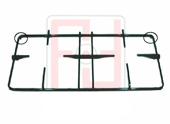 GRIGLIa PIATTINA 2 FUOCHI con 2 piedini 446X235 PER CUCINA LIGMAR - sostituisce G2917