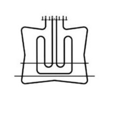 RESISTENZA DOPPIA FORNO SMEG 1800W+800W RE5303 806890113 Altezza Utile mm : 375  Larghezza mm : 383  Interasse mm : 24/100  Traversino mm : 460