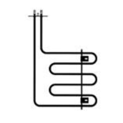 RESISTENZA FORNO 1800 W - Altezza Utile mm : 328 Larghezza mm : 228 Profondità mm : Interasse mm : 24 Traversino mm : Interasse Fissaggio mm :Adattabilità : - ZANUSSI - ELECTROLUX - AEG Resistenza con 2 staffette laterali.