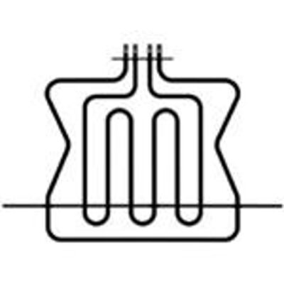 RE0854 RESISTENZA DOPPIA FORNO 800W 1600W V220 NARDI Altezza Utile mm : 303  Larghezza mm : 318  Interasse mm : 24/56  Traversino mm : 460