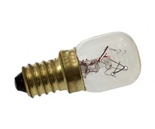 LAMPADINA 15W PER FORNO CUCINA MIGNON E14 LF008 CU4409 33CU107 22LF0008 165.00.001 LMP100UN ATTACCO E14, 15W, 240V. TEMPERATURA: 300°C.DIMENSIONI: 48X22MM. DURATA VITA: 1500H.LMP113UN