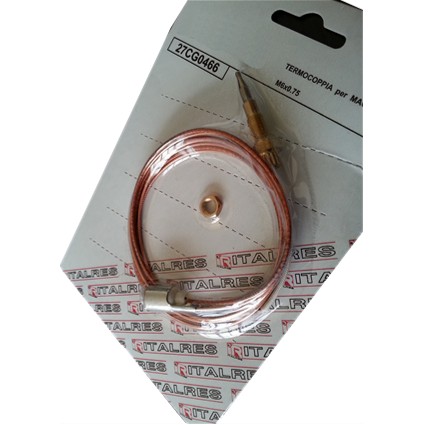 TERMOCOPPIA TIPO AJM 6X0,75MM FORO 0,5 DADO 10MM LUNGHEZZA 100MM altezza termocoppia 38mm