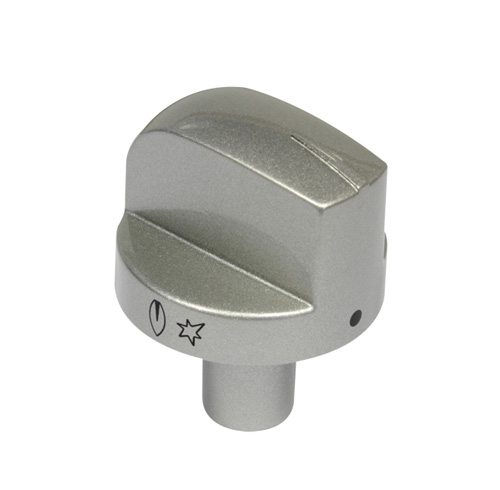 MANOPOLA GAS SILVER-INOX Colore: INOX SATINATO,Dia. mm.: 44, Gambo Dia. Esterno mm.: 16, Gambo Dia. Interno mm.: 8, Sporgenza Gambo mm.: 25 49842503