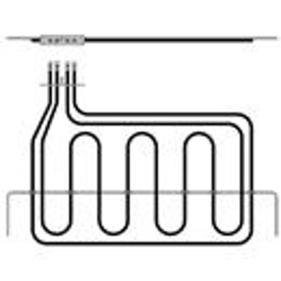 RESISTENZA DOPPIA FORNO W1200+2000 V230 NARDI 365X500 - INTERASSE 24/54 - TRAVERSINO 610