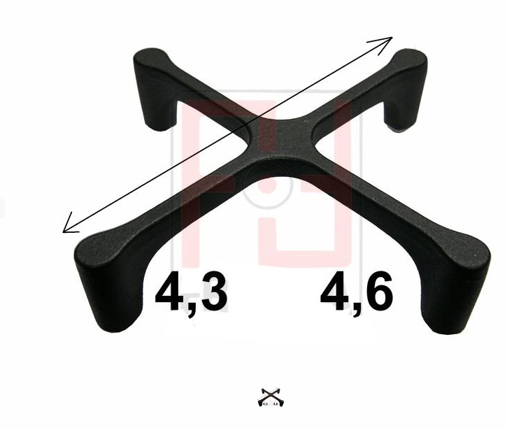 GRIGLIA IN GHISA 1 FUORO PER PIANI COTTURA ARISTON SHOLTES misura diagonale 22 cm - GRANDE