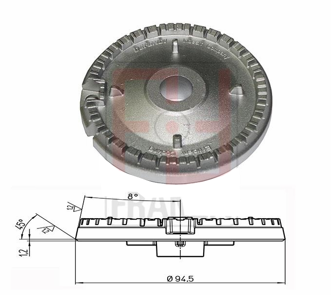 BRUCIATORE 2 FORI RAPIDO TIPO NUOVO PER PIANI COTTURA INDESIT ARISTON SHOLTES MONTA S2723 S2723-1 RIF. C00299215
