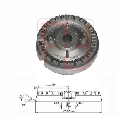 BRUCIATORE 2 FORI SEMIRAPIDO MEDIO TIPO NUOVO PER PIANI COTTURA INDESIT ARISTON SHOLTES MONTA S2724 S2724-1 RIF ORIGINALE C00299210