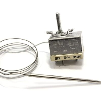 00232038 TERMOSTATO PER FORNO 2 CONTATTI 250°C. Sonda 100mm, 2 contatti, alberino 23mm. 16A, 250V. - ADATTABILE A C00145486 - THERMOWATT 301CU36 482000030025