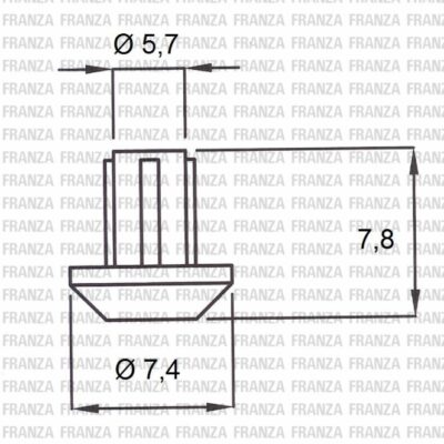 Piedino in gomma per griglie SMEG FOSTER G1305 Specifiche tecniche: Diametro stelo mm. 5,7 Diametro mm. 10 Altezza mm. 7,8