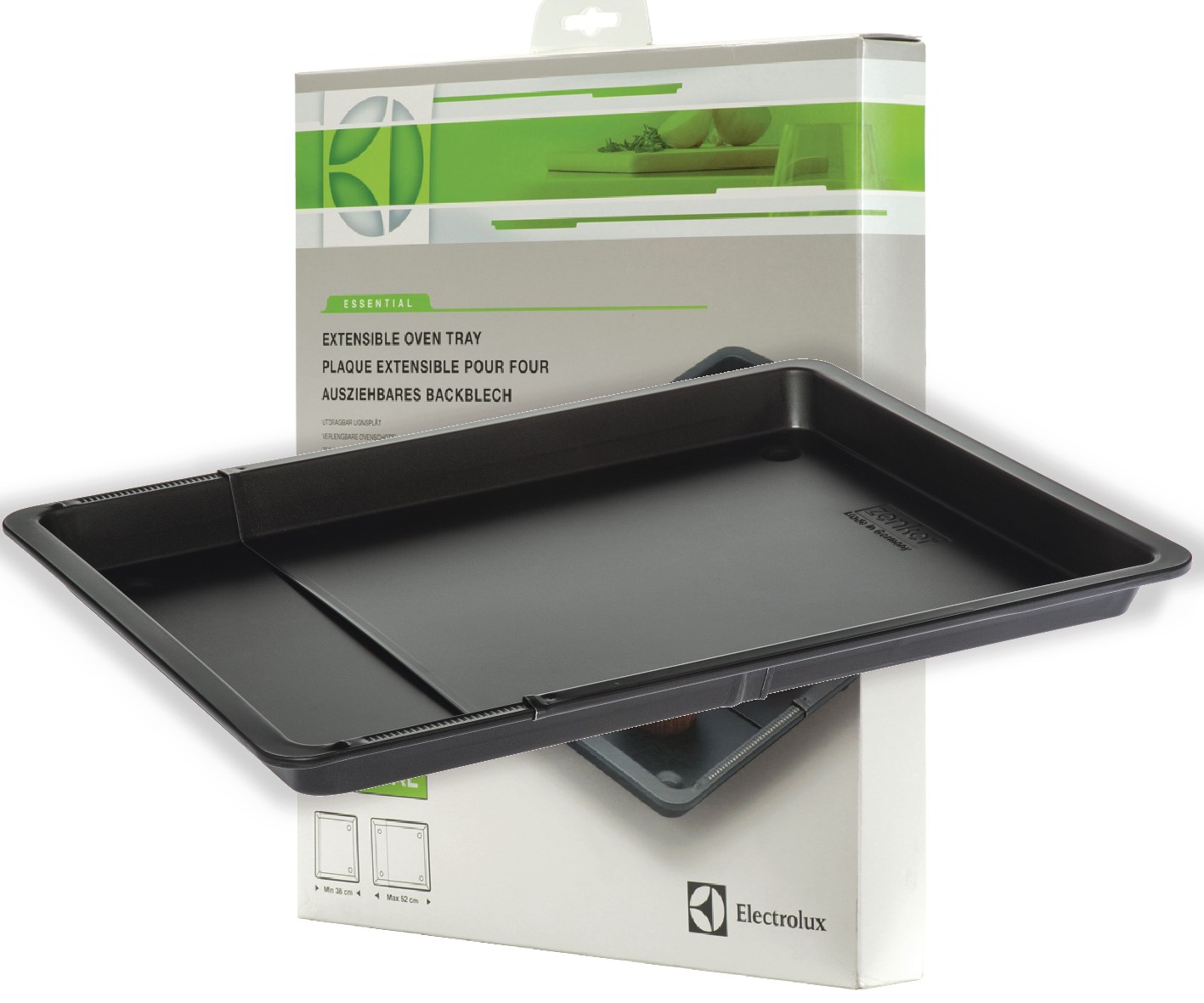 TEGLIA LECCARDA UNIVERSALE ESTENSIBILE ELECTROLUX (50284161002, 9029792752, 9029802189)- estensione in larghezza da 37,5cm a 52cm - profondita' fissa a 33cm -UNIVERSALE adattabile a varie marche di forni ORIGINALE 42899503