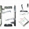 KIT 2 CERNIERE CUCINA FORNO FOSTER - FILIPPI - WHIRLPOOL - ELECTROLUX - REX 2 cerniere 195 x 20 interasse 140  2 portarulli - 111 X 12 interasse 94