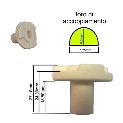 Trascinatore ceramica per piatto MW600 ** De Longhi ** altezza albero 18,30mm altezza totale 26,80mm