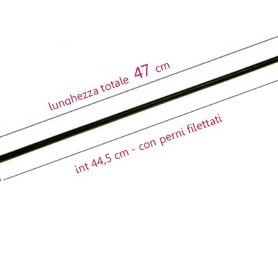 RESISTENZA RETTILINEA PER FORNETTI ELETTRICI 550 watt - 47,8CM totali - 44,5 cm solo parte riscaldante -  V110 - CON PERNI FILETTATI PER FORNETTI DA 45-50-60 lt