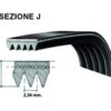 BLJ427UN 51X6307 Cinghia Poly-V EL1222 J4 RIGATA PER LAVATRICE